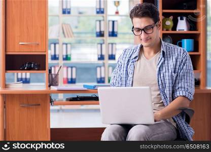 Student studying at home preparing for exam