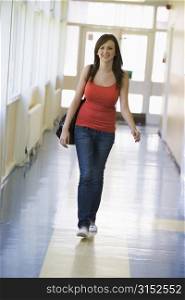 Student walking in corridor