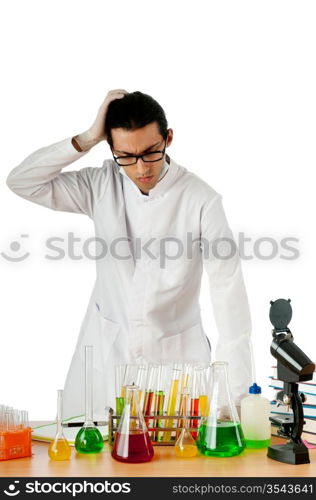 Student working in the chemical lab