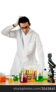 Student working in the chemical lab