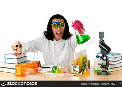 Student working in the chemical lab