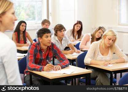 Students and tutor in class