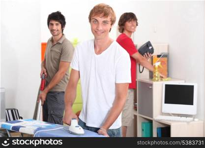 Students cleaning