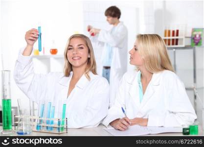 Students in a chemistry class