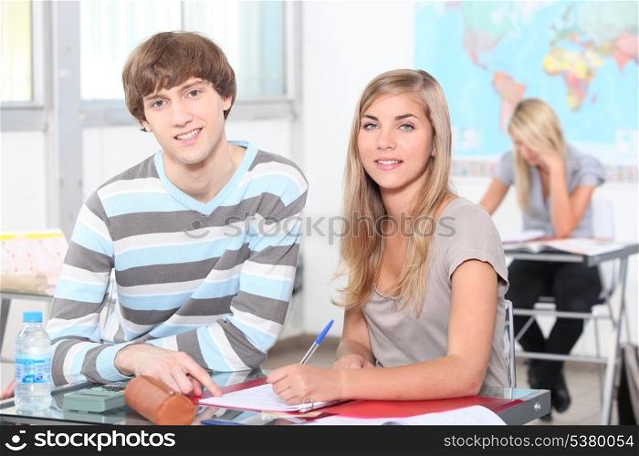 Students in class