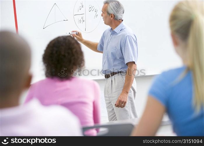 Students in math class with teacher