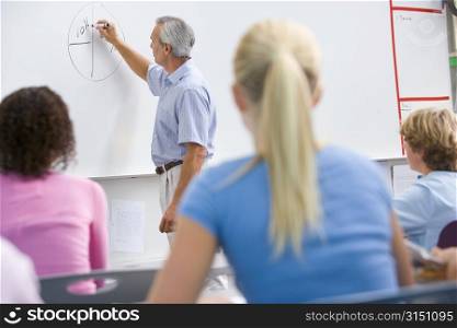Students in math class with teacher