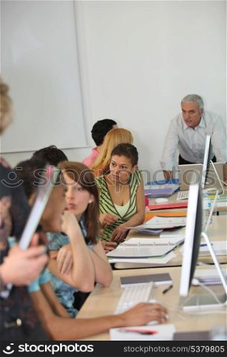 Students in university class