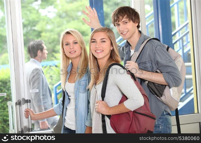 Students leaving