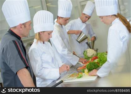 Students on a cookery course