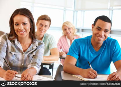 Students working in classroom