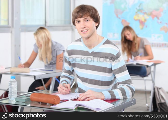 Students working in classroom