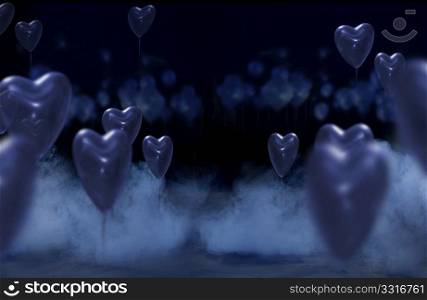 Studio background with hearts