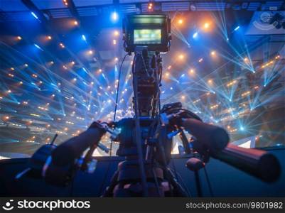 studio camera at the concert. television shooting