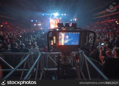 studio camera at the concert. television shooting