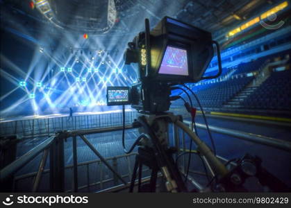 studio camera at the concert. television shooting