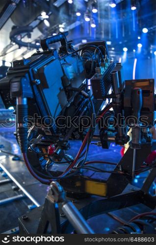 studio camera at the concert. television shooting. studio camera at the concert.