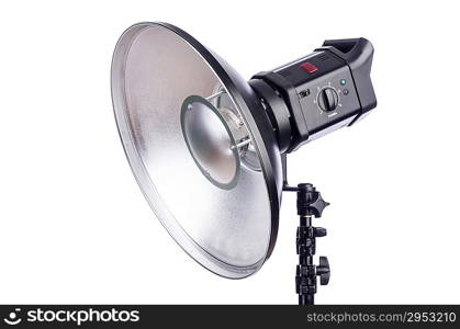 Studio light stand isolated on the white