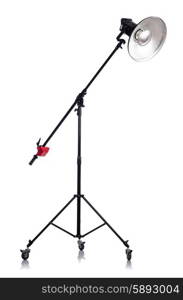 Studio light stand isolated on the white