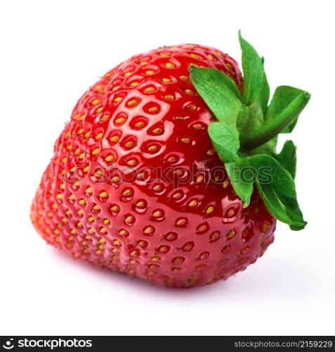 Studio macro shot of Fresh strawberry isolated on white background.. Studio macro shot of Fresh strawberry isolated on white background