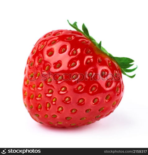 Studio macro shot of Fresh strawberry isolated on white background.. Studio macro shot of Fresh strawberry isolated on white background