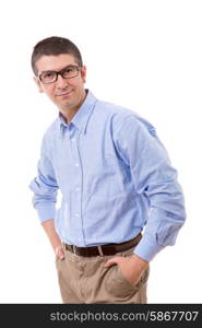 Studio picture of a casual man posing isolated