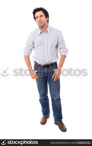 Studio picture of a casual man posing isolated