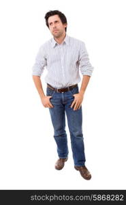 Studio picture of a casual man posing isolated