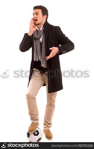 Studio picture of a handsome young football coach