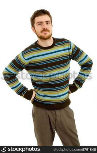 studio picture of a pensive young man, isolated on white