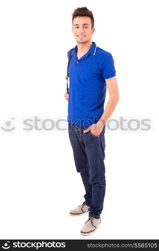 Studio picture of a young and handsome man posing isolated