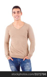 Studio picture of a young and handsome man posing isolated