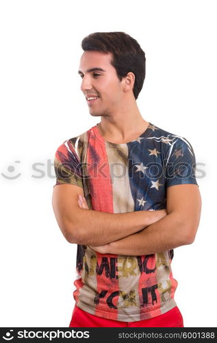 Studio picture of a young and handsome man posing isolated