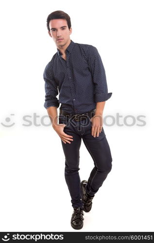 Studio picture of a young and handsome man posing isolated