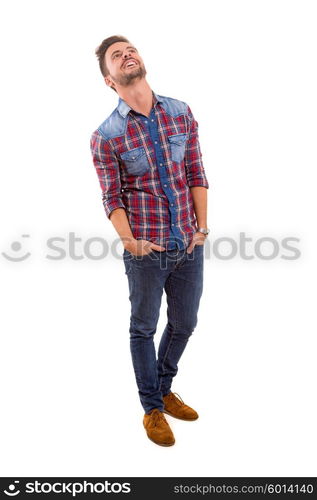 Studio picture of a young and handsome man posing isolated