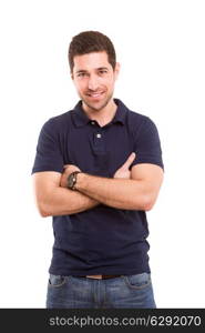 Studio picture of a young and handsome man posing isolated