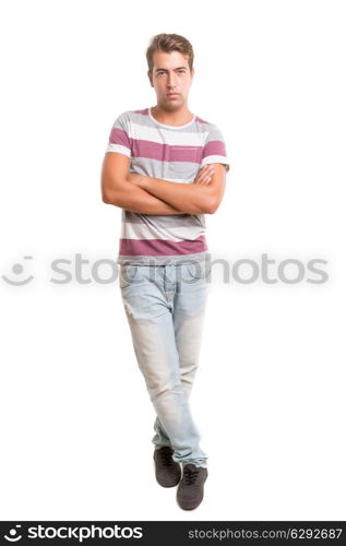 Studio picture of a young and handsome man posing isolated