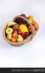 Studio portrait of a basket of fresh fruit