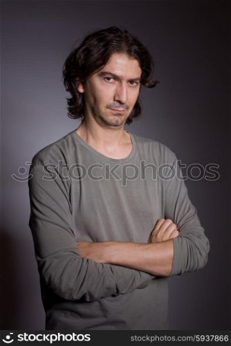 Studio portrait of a casual young man