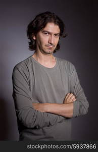 Studio portrait of a casual young man