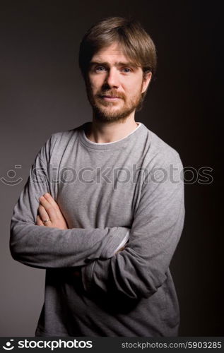 Studio portrait of a handsome young man