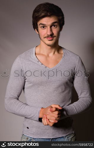 Studio portrait of a handsome young man