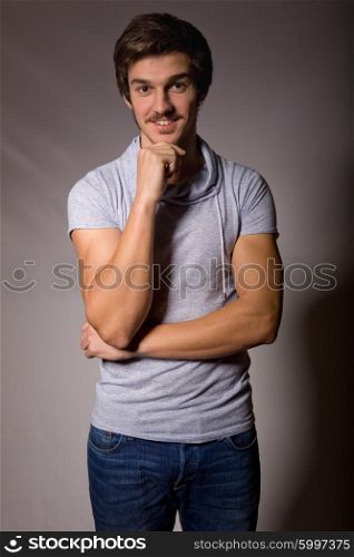 Studio portrait of a handsome young man
