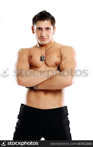 Studio portrait of a muscleman, beauty male body Studio portrait of a muscleman, beauty male body