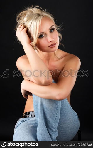 Studio portrait of an attractive blonde