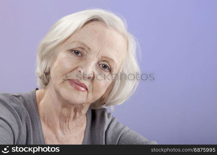 Studio Portrait of Beautiful Senior Woman