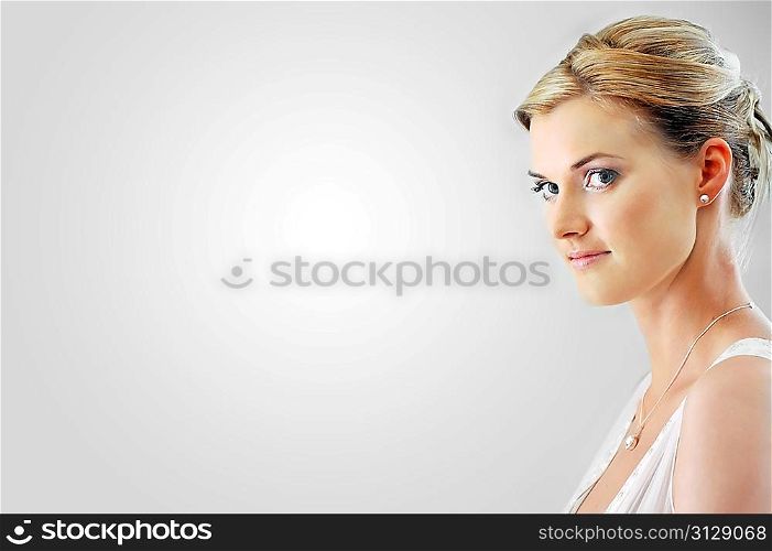 Studio portrait of beautiful woman