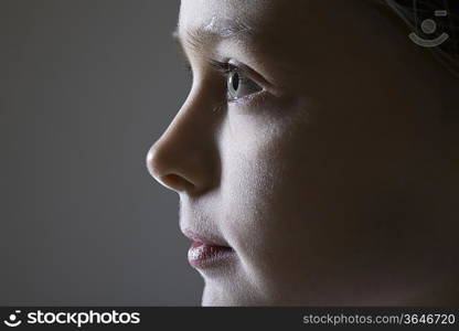 Studio portrait of girl, close-up