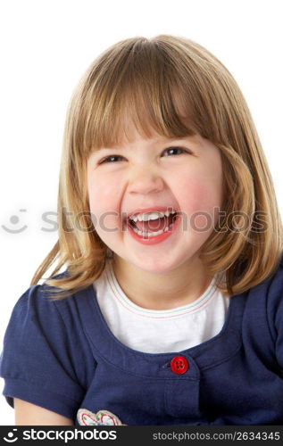 Studio Portrait Of Laughing Young Girl