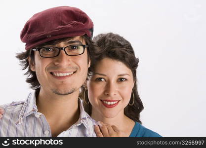 Studio portrait of young couple